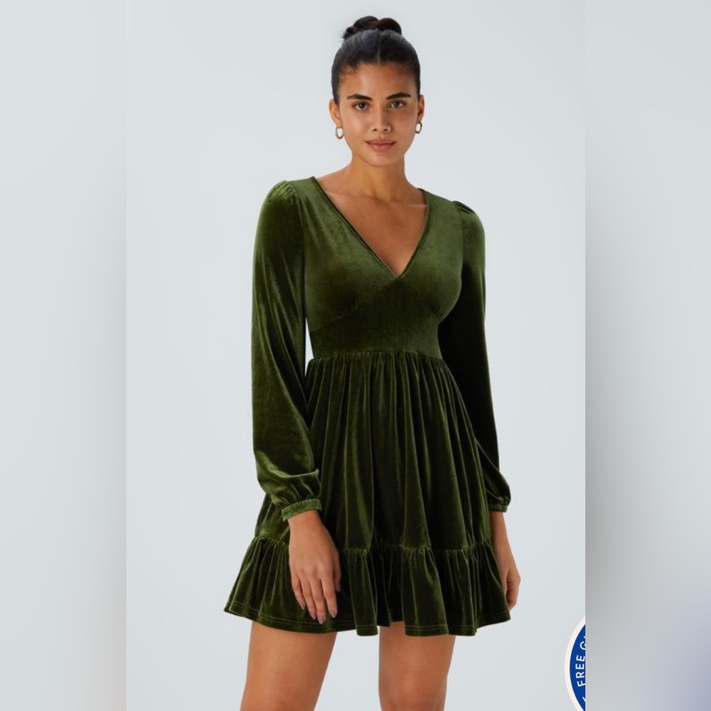 velvet green dress